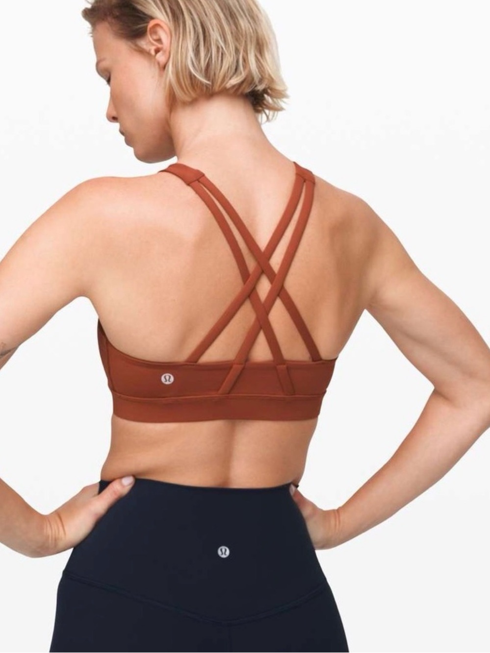 EUC Lululemon Energy Bra High Neck Rustic Clay Size 4